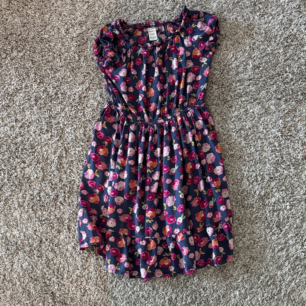 Carter's Navy and Pink Floral Kids Dress